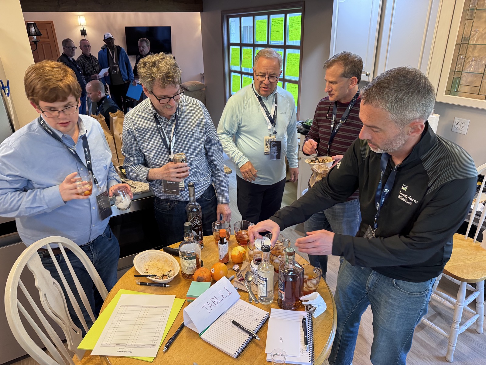 Members mixing drinks together at a Long-Term Mindset gathering